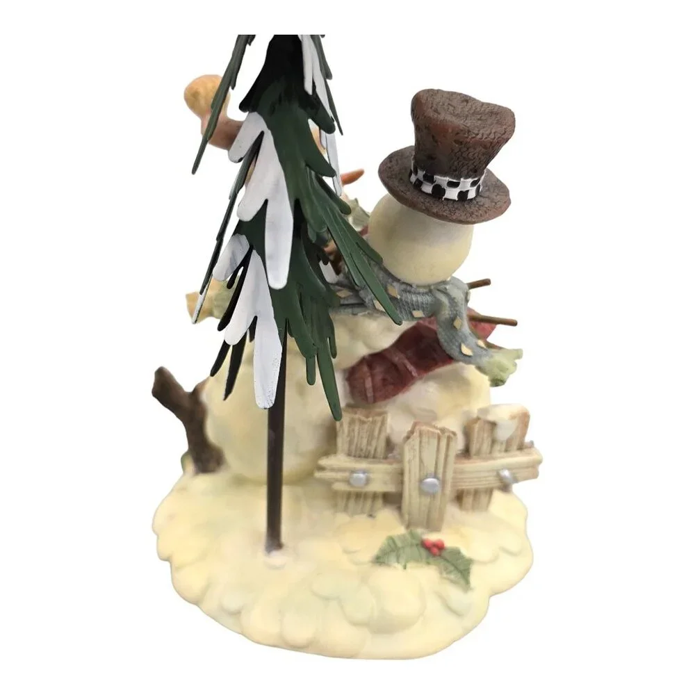 Crazy Mountain Snowman Table Tea Light Candle Holder Christmas Tree Cutout Shade